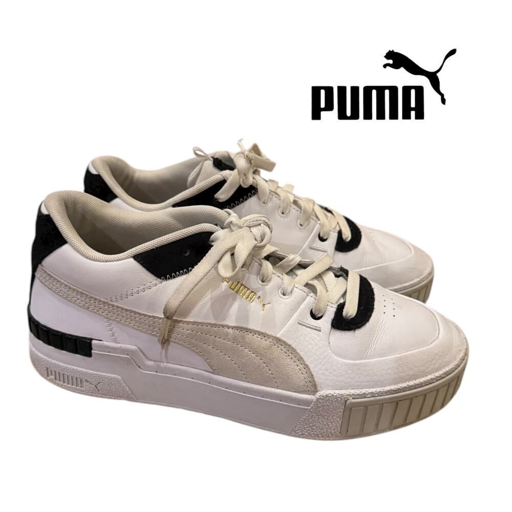 PUMA Women’s Cali Sport 'White Black’ Classic Low Top Sneakers 11